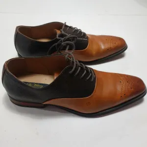 LA MILANO Men's Tan &amp; Brown Genuine Leather Dress Shoes Size 12