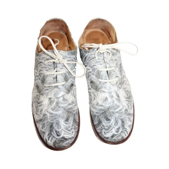 Ladies Maison Martin Margiela MM6 Round Toe Oxfords 38 / 7.5 Gray Swirl Shoes