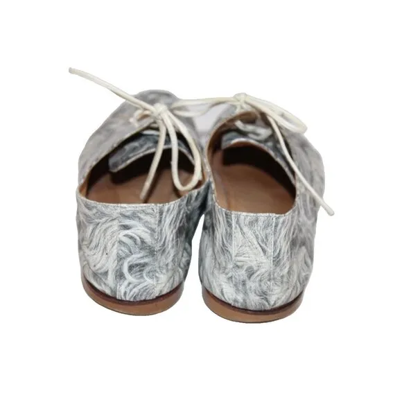 Ladies Maison Martin Margiela MM6 Round Toe Oxfords 38 / 7.5 Gray Swirl Shoes