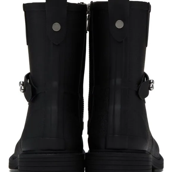 Ladies RAG &amp; BONE Black Moto Rain Boots size 38EU 8 US