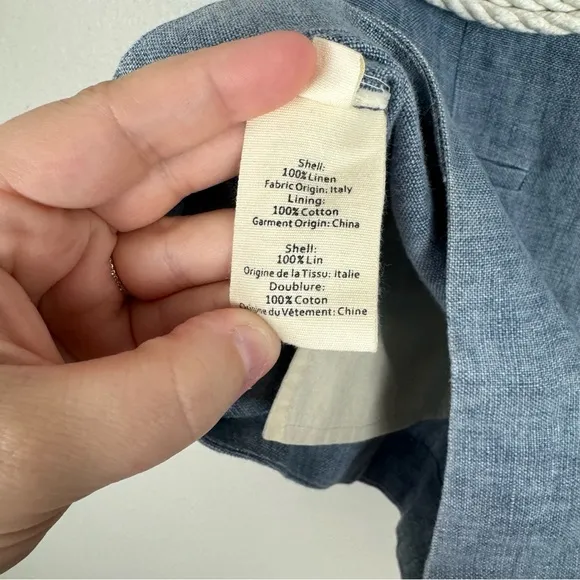 L'Agence X Intermix Chambray Linen Paper Bag Shorts Rope Belt Womens Size 2