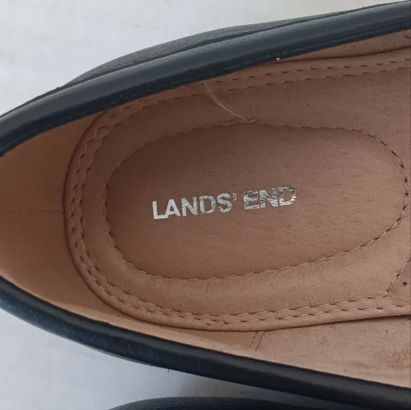 Land's End Comfort Slip On Shoes Loafer Flats Black US Size 9D Wide