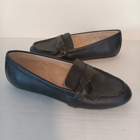 Land's End Comfort Slip On Shoes Loafer Flats Black US Size 9D Wide