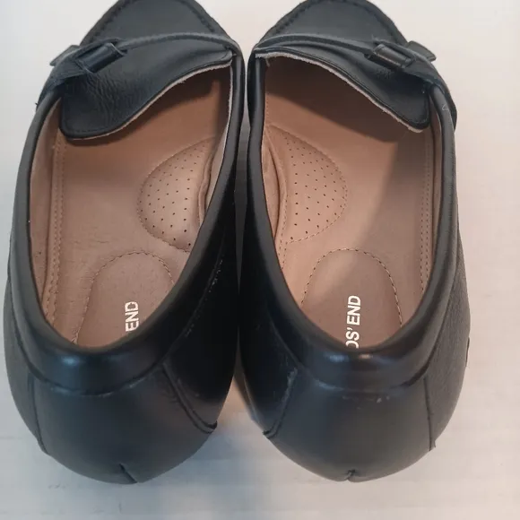 Land's End Comfort Slip On Shoes Loafer Flats Black US Size 9D Wide