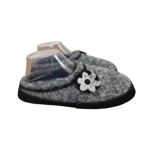 Lands' End V3787/F3849 Clog Womens 9.5/10.5 Gray Knitted Round Toe Slip On Shoes
