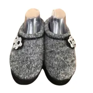 Lands' End V3787/F3849 Clog Womens 9.5/10.5 Gray Knitted Round Toe Slip On Shoes