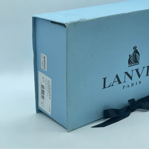 LANVIN Black Ballerina Flats Shoes | Slip On Pointed Toe | Calf Hair | EU 39