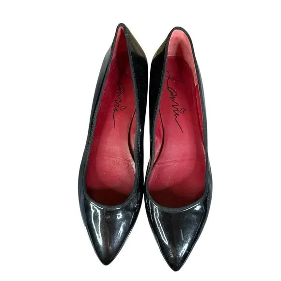 Lanvin Black Patent Leather Ballet Flats Size 39 (US 8.5) Red Insole Classic
