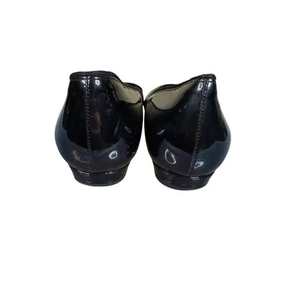 Lanvin Black Patent Leather Ballet Flats Size 39 (US 8.5) Red Insole Classic