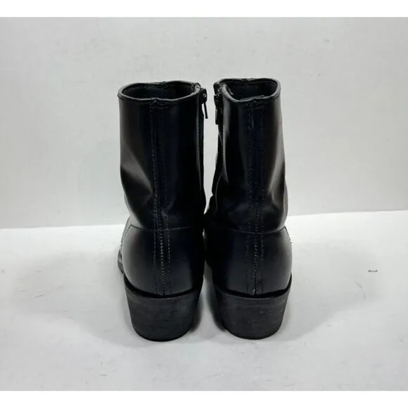 Laredo 62001 Long Haul Mens Black Leather Side Zip Ankle Boots Size 9.5 EW