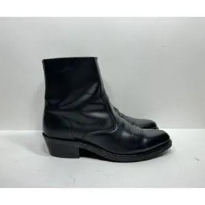Laredo 62001 Long Haul Mens Black Leather Side Zip Ankle Boots Size 9.5 EW