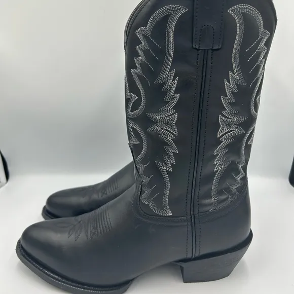 Laredo Black Leather Cowboy Boots Size 9.5 D Men’s Western