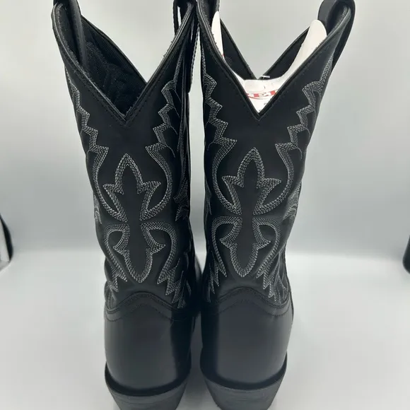 Laredo Black Leather Cowboy Boots Size 9.5 D Men’s Western