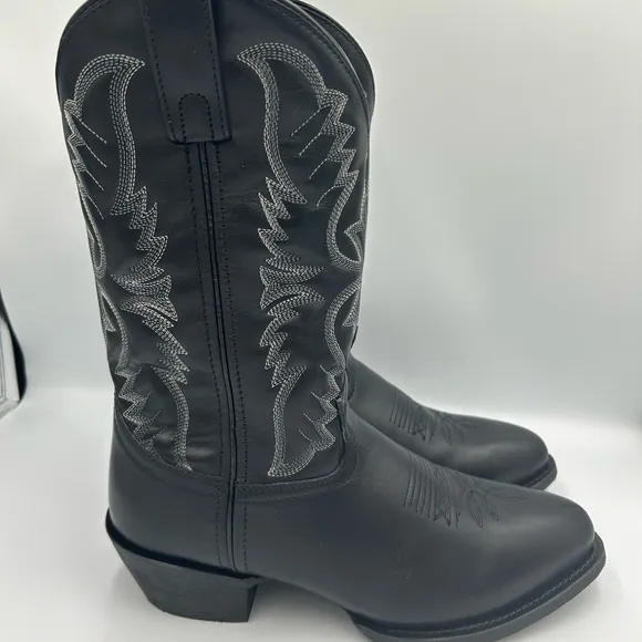 Laredo Black Leather Cowboy Boots Size 9.5 D Men’s Western