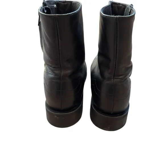 Laredo Mens Black Goat Leather Hoxie Western Ankle Side Zip Boots Sz 8.5 EW
