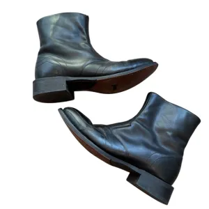 Laredo Mens Black Goat Leather Hoxie Western Ankle Side Zip Boots Sz 8.5 EW