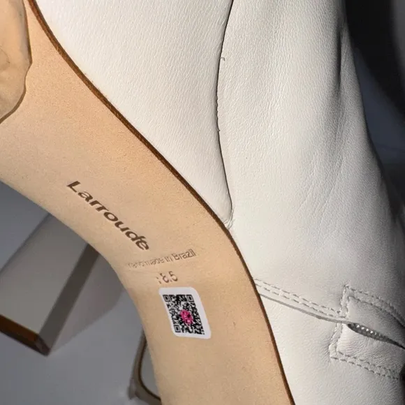 Larroudé Dolly Leather Platform Boots In Ivory