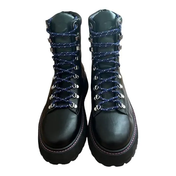 Larroude Jordan Low Leather Combat Boots Size 10