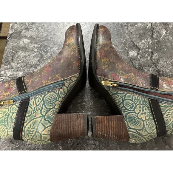 L'ARTISTE TALLULAH by Spring StepWomens Hand Painted Leather Boot Side Zip 42/11