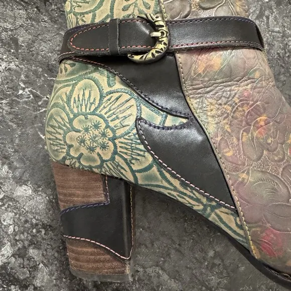 L'ARTISTE TALLULAH by Spring StepWomens Hand Painted Leather Boot Side Zip 42/11