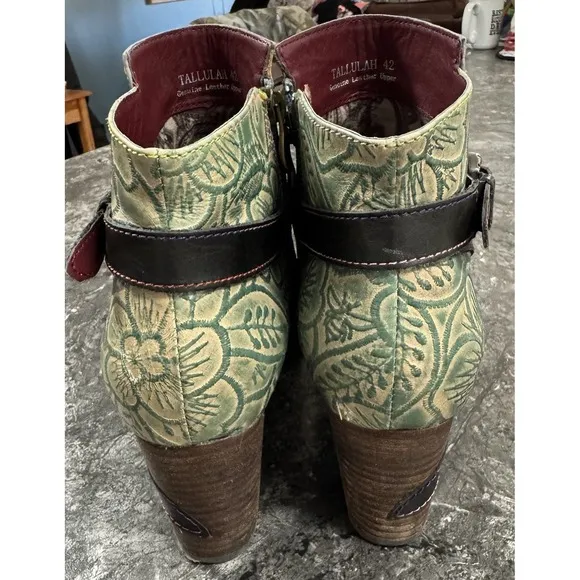 L'ARTISTE TALLULAH by Spring StepWomens Hand Painted Leather Boot Side Zip 42/11