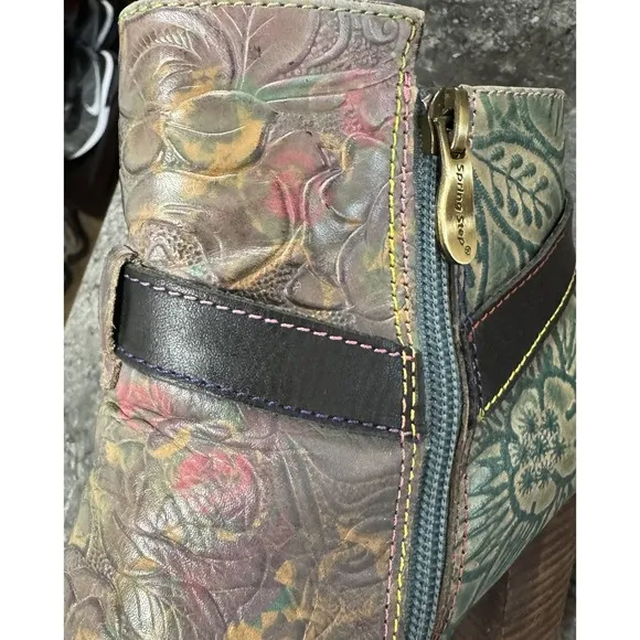 L'ARTISTE TALLULAH by Spring StepWomens Hand Painted Leather Boot Side Zip 42/11