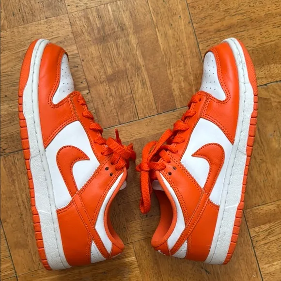 LAST CALL Nike Kids Orange and White dunks