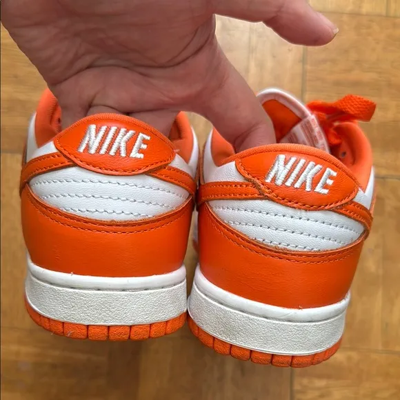 LAST CALL Nike Kids Orange and White dunks