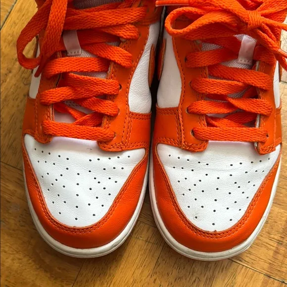 LAST CALL Nike Kids Orange and White dunks