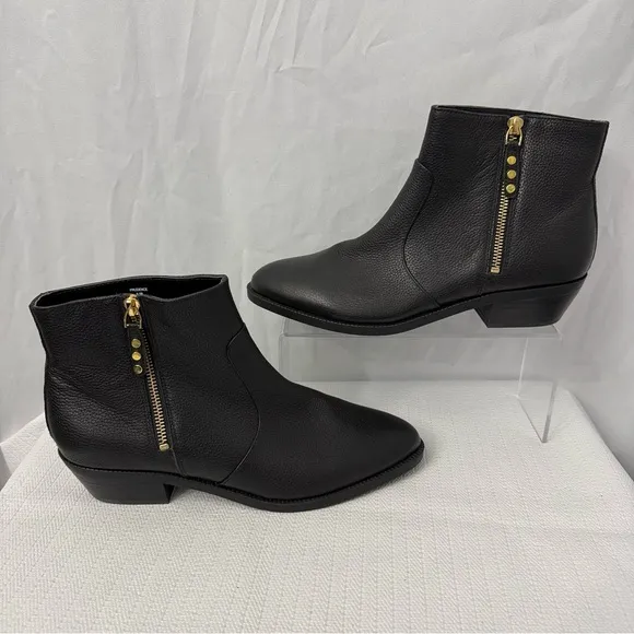 Lauren Ralph Lauren Black Leather Ankle Boots