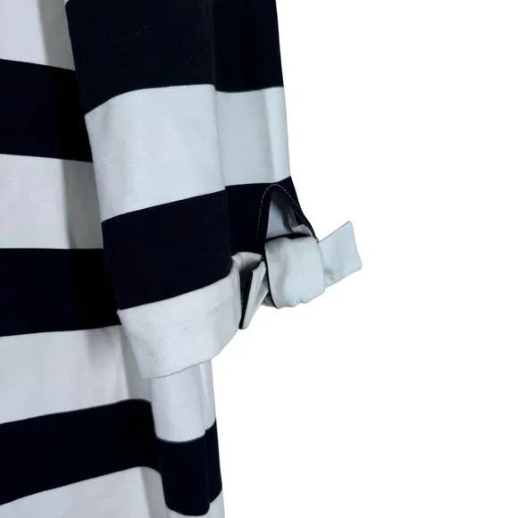 Lauren Ralph Lauren Black Striped Boat Neck Dress Women's XL Nautical Preppy