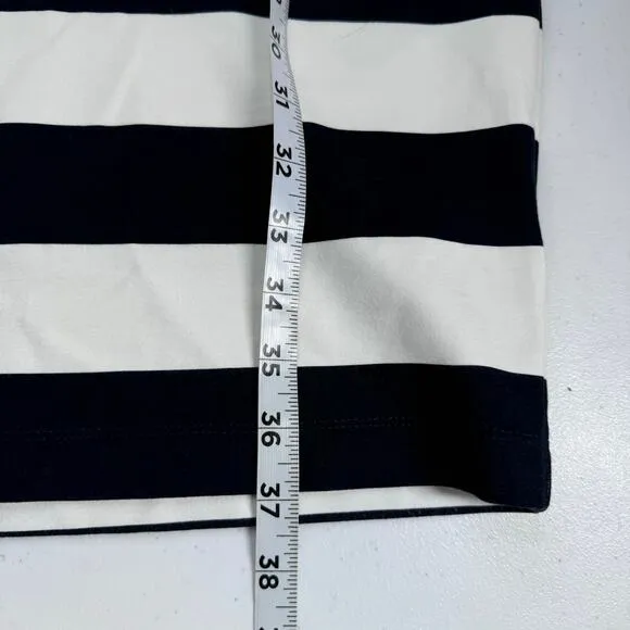 Lauren Ralph Lauren Black Striped Boat Neck Dress Women's XL Nautical Preppy