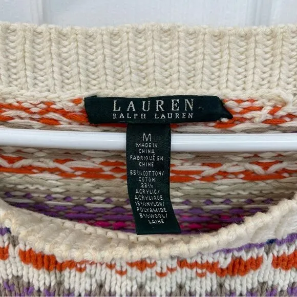 LAUREN Ralph Lauren Fair Isle Southwest Aztec Tunic Sweater Women’s Size M