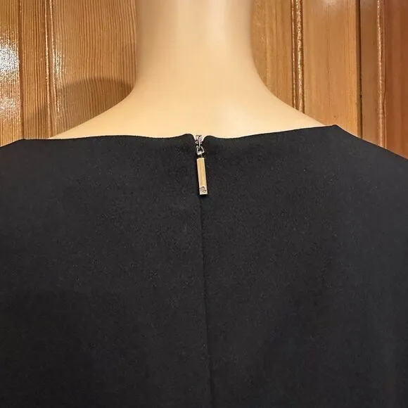 Lauren Ralph Lauren Black SZ 8 boat neck islet accent on sleeve