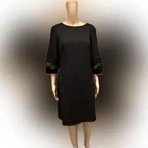 Lauren Ralph Lauren Black SZ 8 boat neck islet accent on sleeve