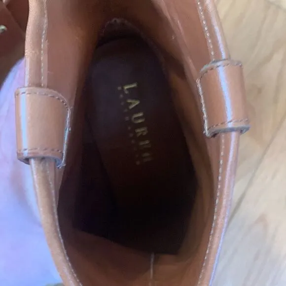 Lauren Ralph Lauren camel/brown leather Dylan boots Size 5.5