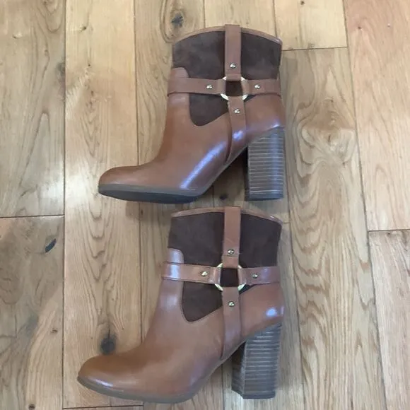 Lauren Ralph Lauren camel/brown leather Dylan boots Size 5.5
