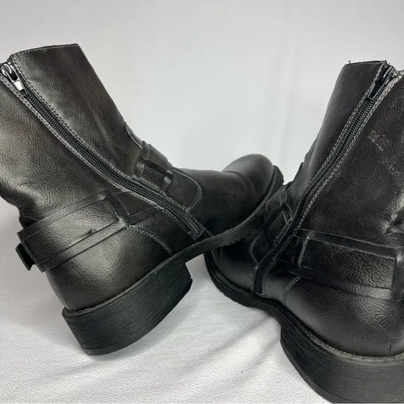 Lavorazione Artigiana Natha Side Zip Ankle Boots Black Leather Mens Size 11.5 M