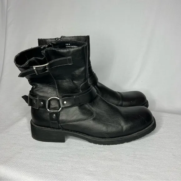 Lavorazione Artigiana Natha Side Zip Ankle Boots Black Leather Mens Size 11.5 M