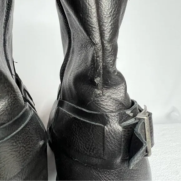 Lavorazione Artigiana Natha Side Zip Ankle Boots Black Leather Mens Size 11.5 M
