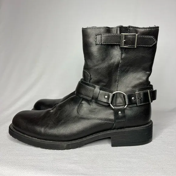 Lavorazione Artigiana Natha Side Zip Ankle Boots Black Leather Mens Size 11.5 M