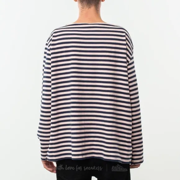 LAZY OAF Pink/Navy Striped Boat Neck Long Sleeve