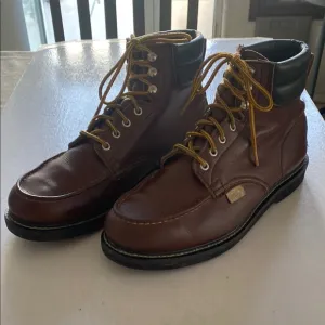 LEATHER NECKS Men’s Vintage Brown Leather Boots Size 12 D. Made in Korea