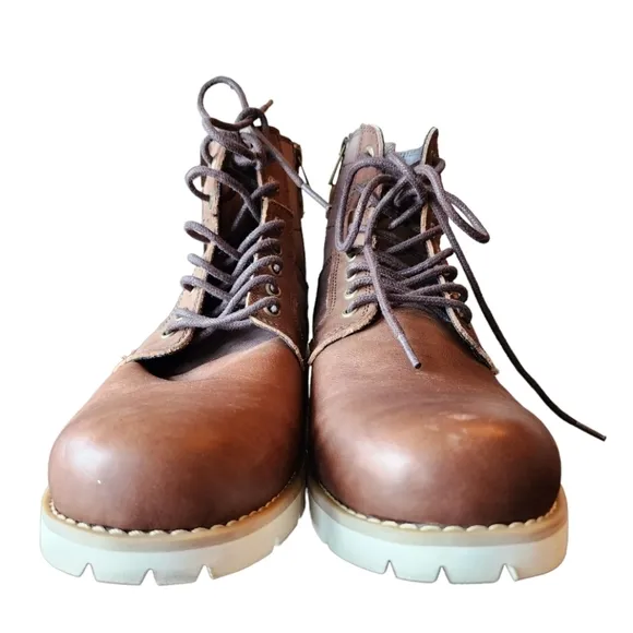 Levi's brown Cobalt brown leather and canvas boots size 11