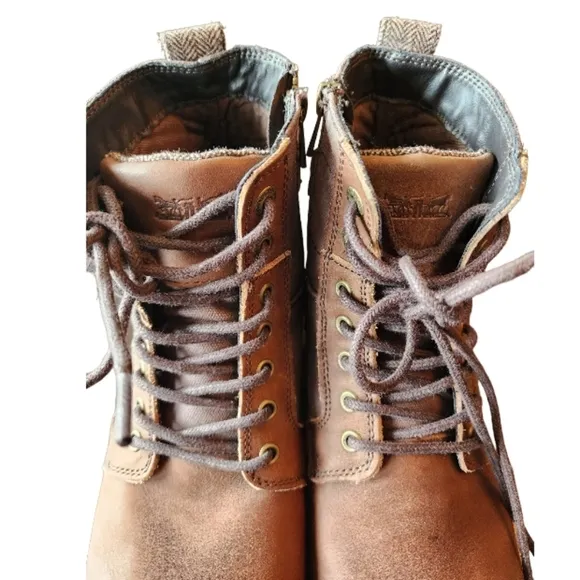 Levi's brown Cobalt brown leather and canvas boots size 11
