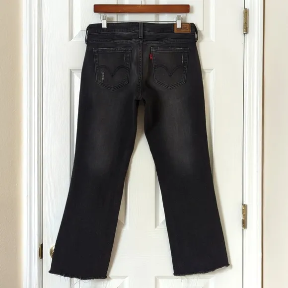 Levi's Y2K 545 Classic Low Rise Slim Fit Ankle Boot Cut Jeans Faded Black 8
