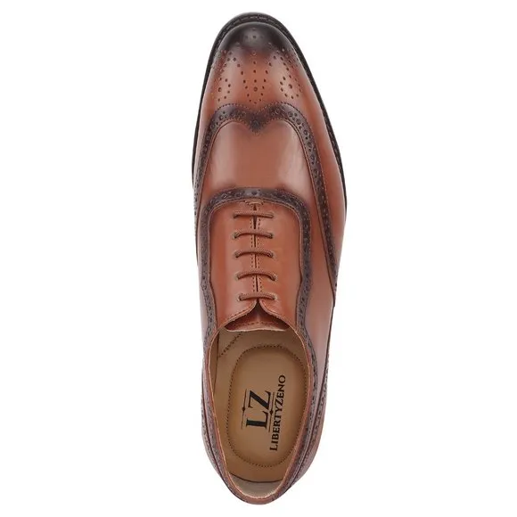 LIBERTYZENO Men's Tan and  Lace-Up Shoes