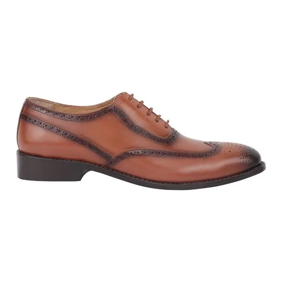 LIBERTYZENO Men's Tan and  Lace-Up Shoes