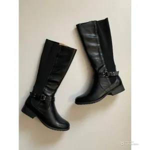 LifeStride 8 Wide Black Knee High X-Anita Tall Riding Boots NEW WITHOUT BOX