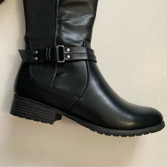 LifeStride 8 Wide Black Knee High X-Anita Tall Riding Boots NEW WITHOUT BOX